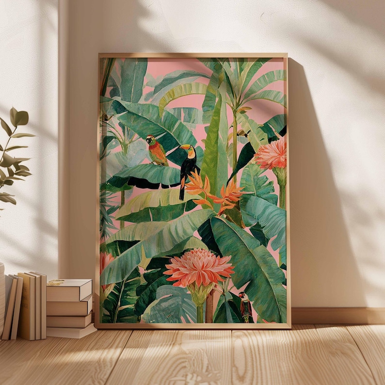 Photography Pose - 1pc Retro Tropische Canvas Poster, Ongekaderde