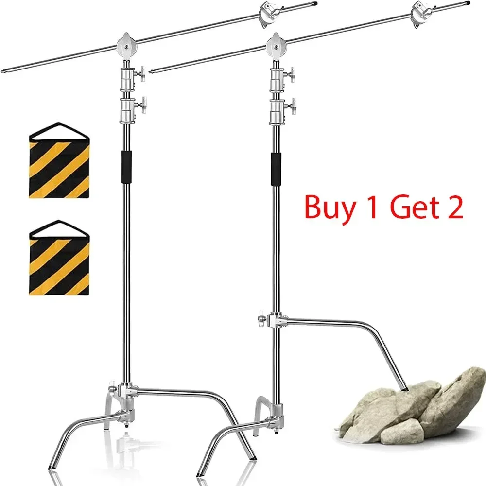 Photography Kit Pro - Cross Arm RVS Kit Lichtstatief Met