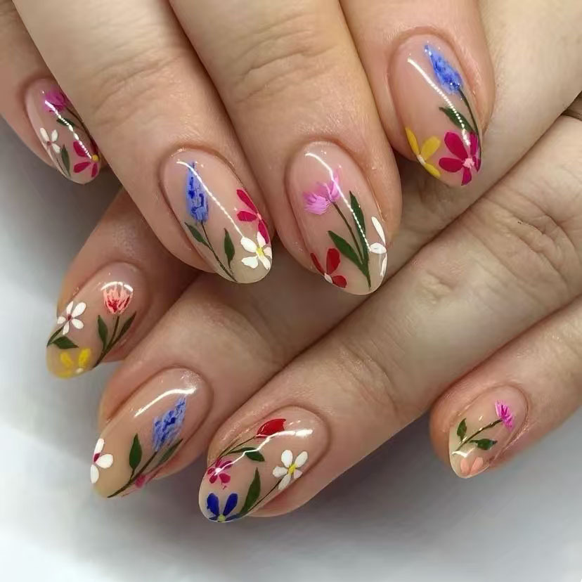 Photography Tips - 24 stuks eenvoudige amandelnagels tips verse