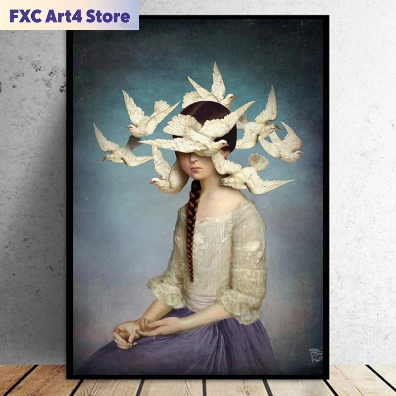 Photography Pose - Frameloze Scandinavische moderne gecontracteerde figuur schilderij