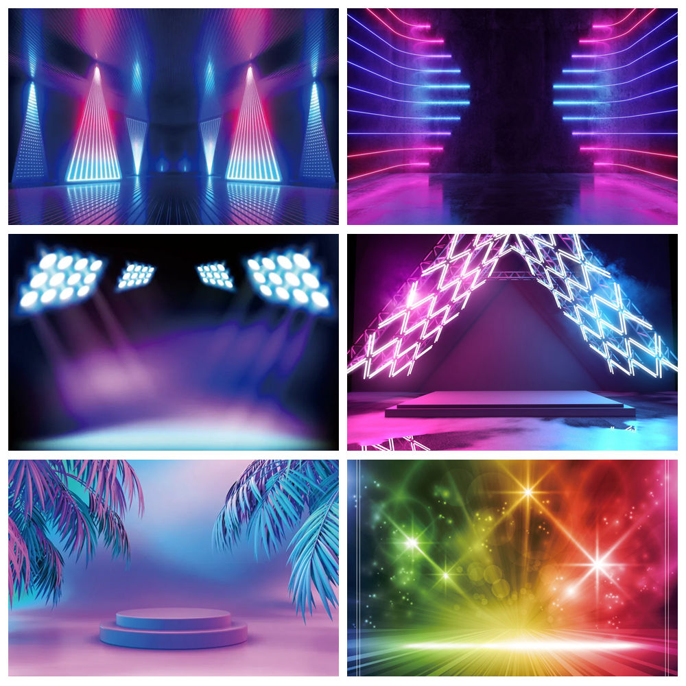 Photography Zone - Neon Kleur Dans Podium Achtergrond voor