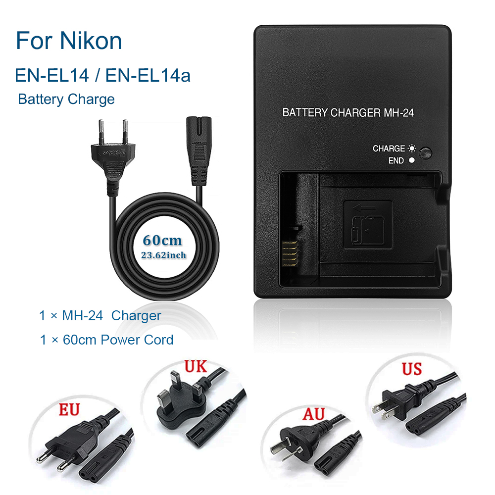 Nikon Camera D3500 - MH-24 batterijlader voor Nikon EN-EL14/EN-EL14a-snel opladen