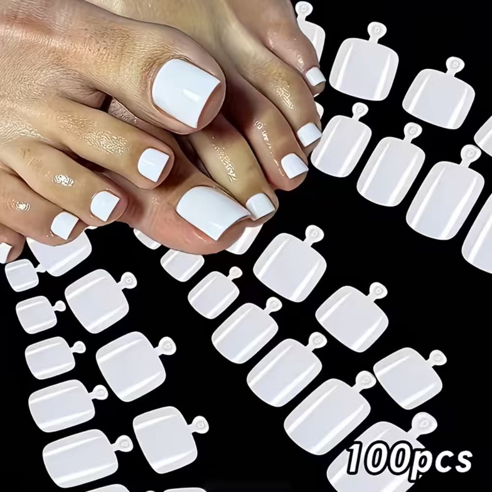 Photography Tips - 100 stuks/doos Franse Tip Press-On Teennagels