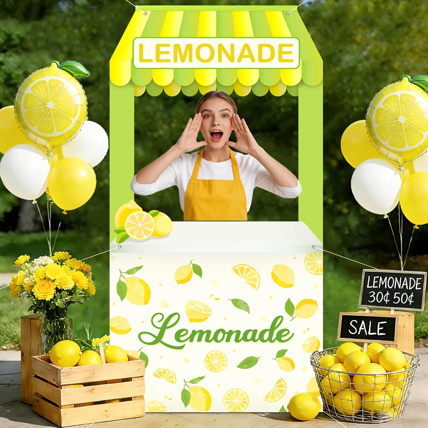 Photography Website - Zomer Lemonade Stand Achtergrond, Groene Luifel