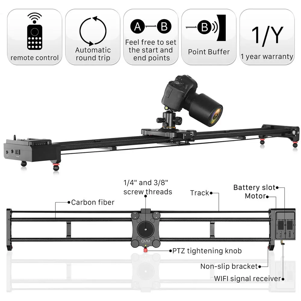 GVM GT-120WD 47 inch gemotoris - Camera Slider Rail recensie en prijs