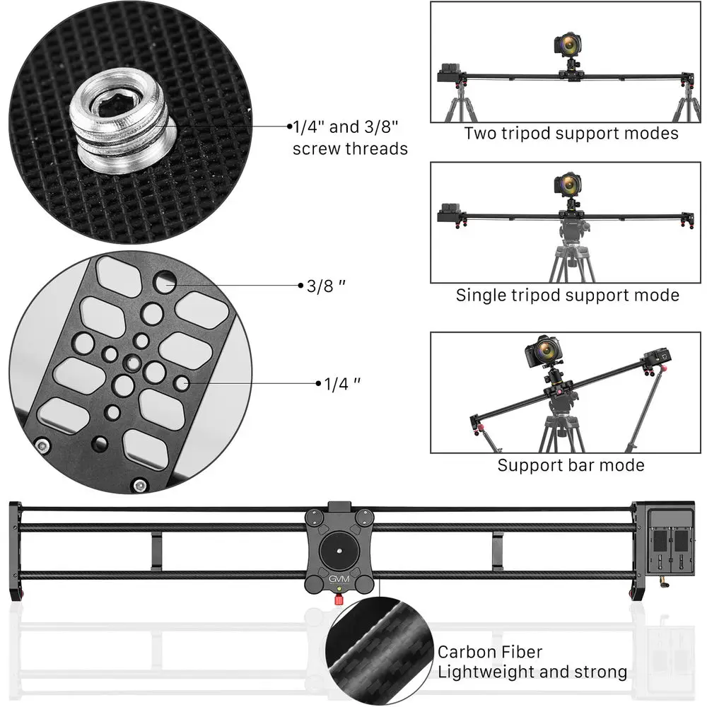 GVM GT-120WD 47 inch gemotoris - Camera Slider Rail recensie en prijs