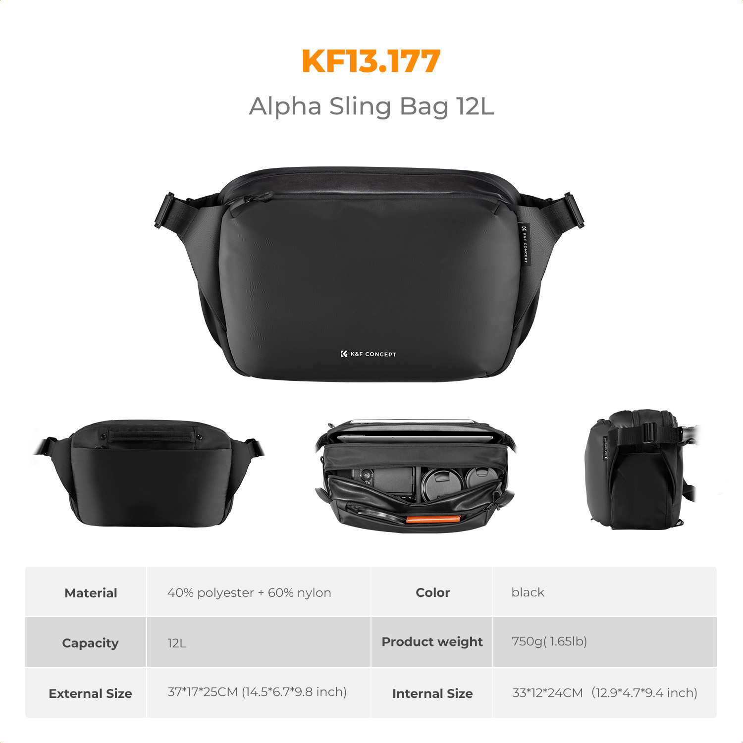 K&F CONCEPT 12L/10L Camera Sli - Photography Camera recensie en prijs